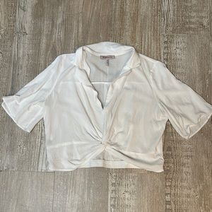 BCBGeneration, white blouse, crop top, M